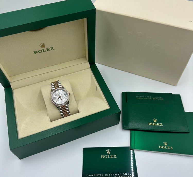Rolex Datejust 31 Silver Flower Diamond Bezel Jubilee