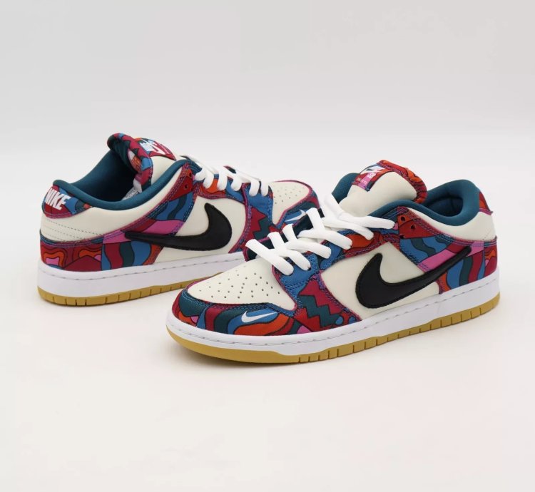 Nike Sb Dunk Low Pro Parra Abstract Art Fire Pink Gym Red Mocha Blue
