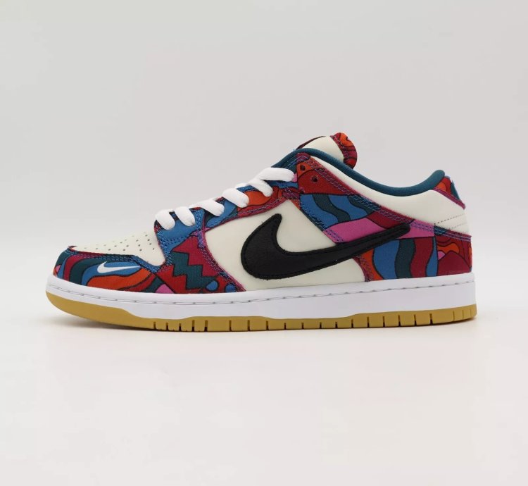 Nike Sb Dunk Low Pro Parra Abstract Art Fire Pink Gym Red Mocha Blue