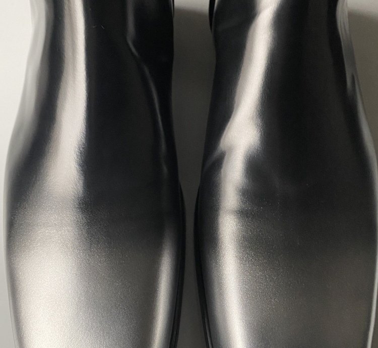 Prada 1650 Black And Silver Nuanced Leather Boot