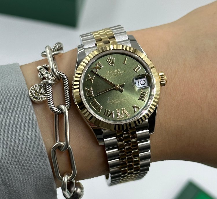 Rolex Datejust 31 Vi Green Roman Jub