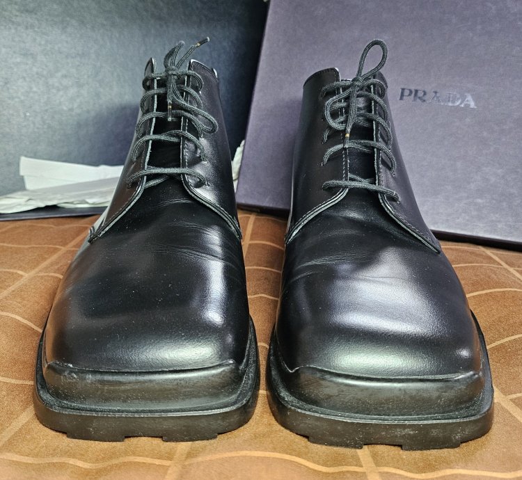 Prada 1999 Square Toe Ankle Boots Brand New Og Box
