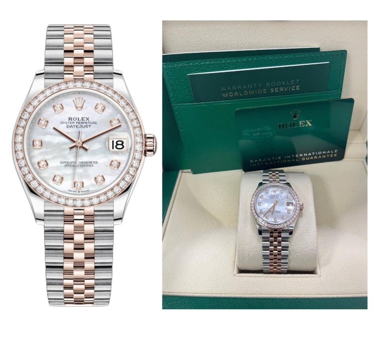 Rolex Datejust 31mm Mother Of Pearl Dial Rose Gold Steel 278381rbr