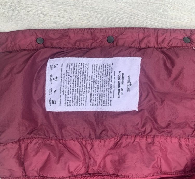 Stone Island Down Filled Garment Dyed Micro Yarn Jacket