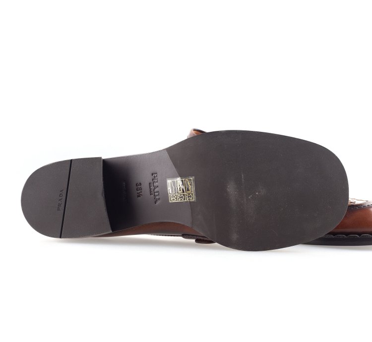 Prada 2020 Ready To Wear Brown Leather Loafers 38 5 Eu