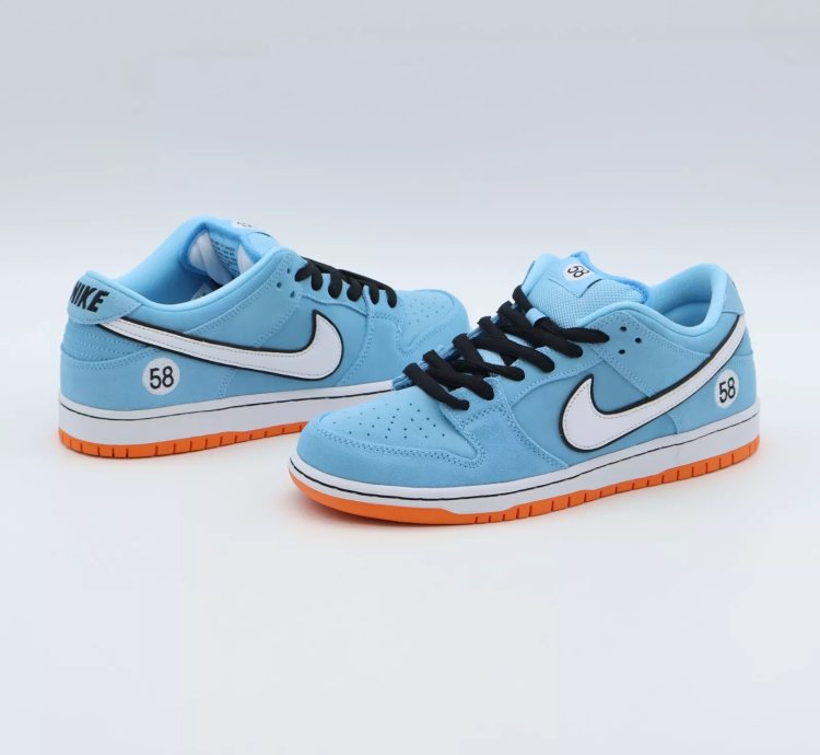 Nike Sb Dunk Low Club 58 Gulf Racing Blue Chill Safety Orange
