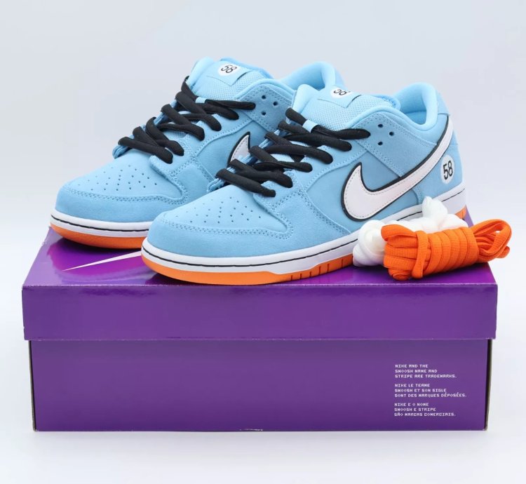 Nike Sb Dunk Low Club 58 Gulf Racing Blue Chill Safety Orange