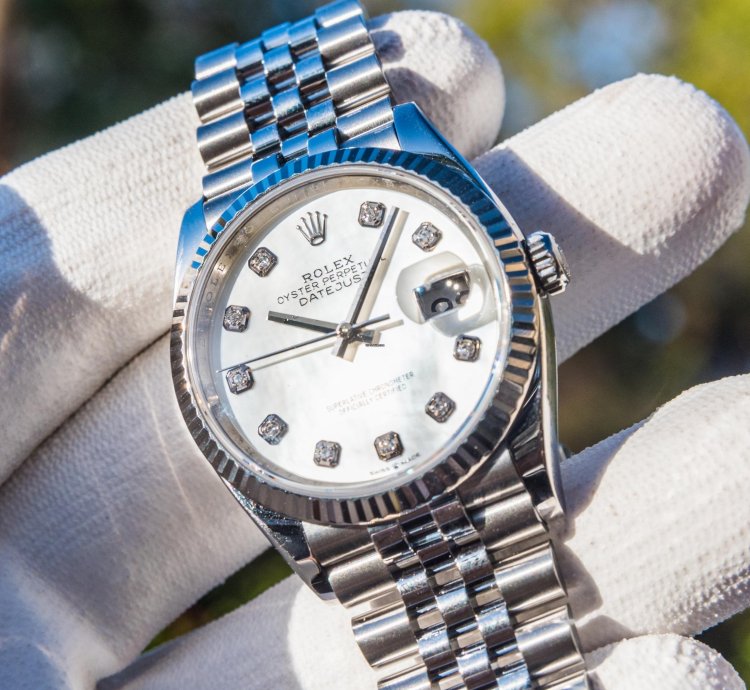 Rolex Datejust 36 september 2023 Mother Of Pearl Diamond Set Dial