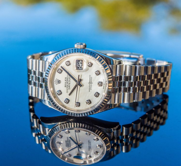 Rolex Datejust 36 september 2023 Mother Of Pearl Diamond Set Dial