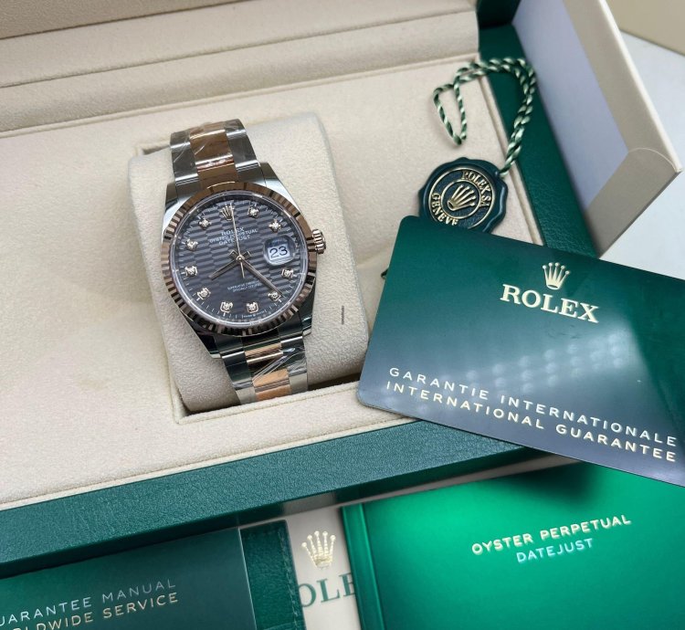 Rolex Datejust 36 126231 Grey Fluted Diamond Oyster