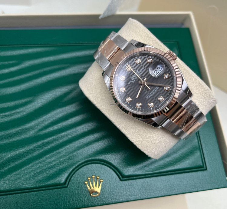 Rolex Datejust 36 126231 Grey Fluted Diamond Oyster
