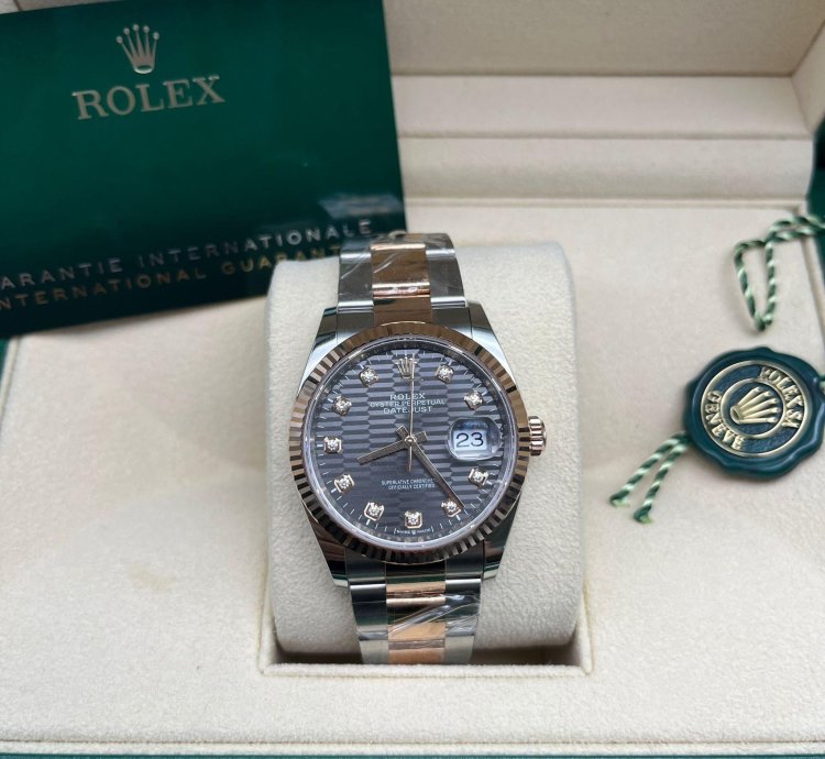 Rolex Datejust 36 126231 Grey Fluted Diamond Oyster