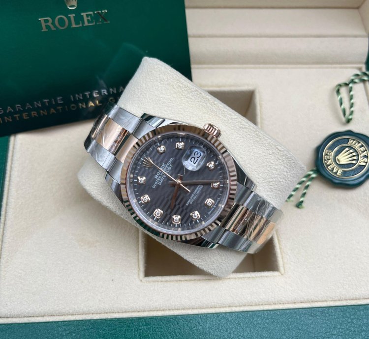 Rolex Datejust 36 126231 Grey Fluted Diamond Oyster