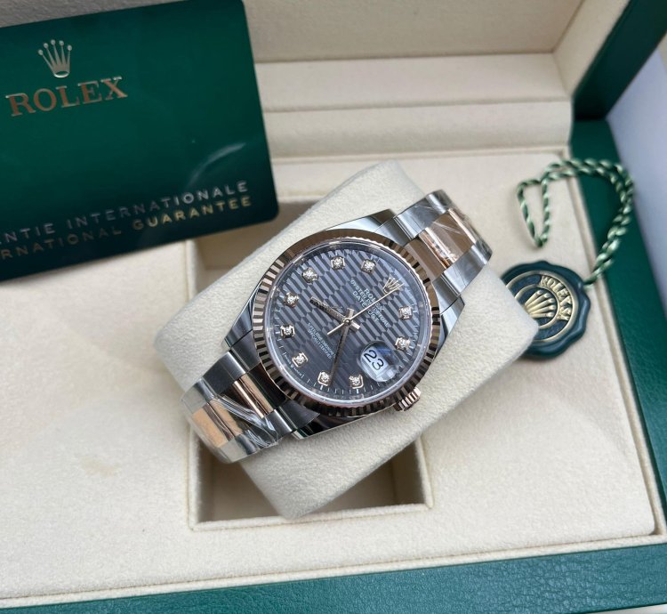 Rolex Datejust 36 126231 Grey Fluted Diamond Oyster
