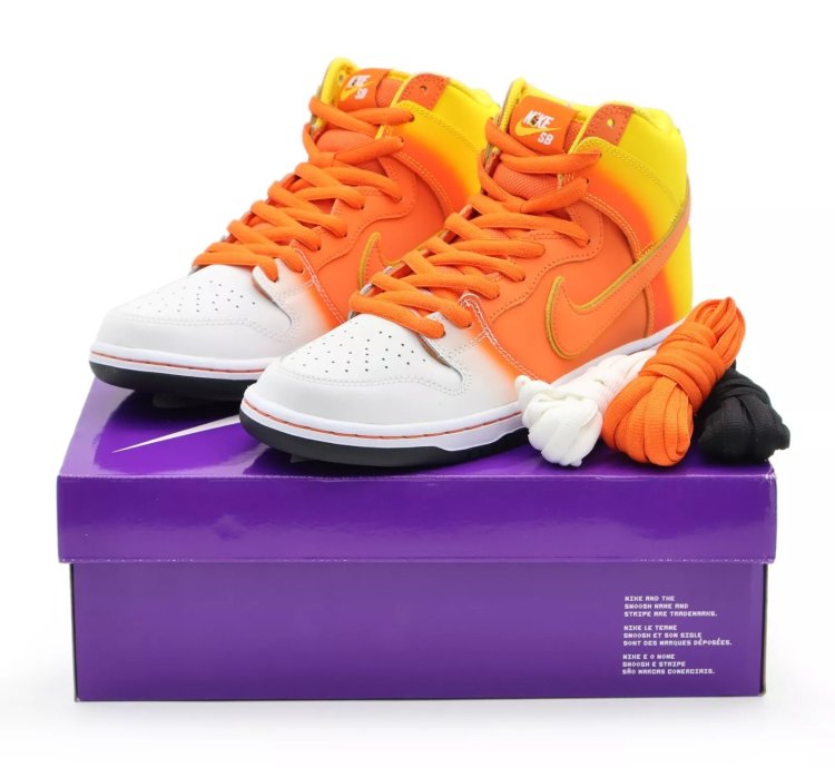 Nike Sb Dunk High Pro Sweet Tooth Candy Corn Amarillo Orange