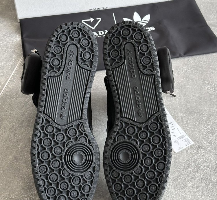 Prada Adidas Re-nylon Forum High Black Sneakers Us 9 5 Eu 43