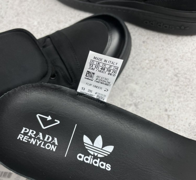 Prada Adidas Re-nylon Forum Low Black Size 13
