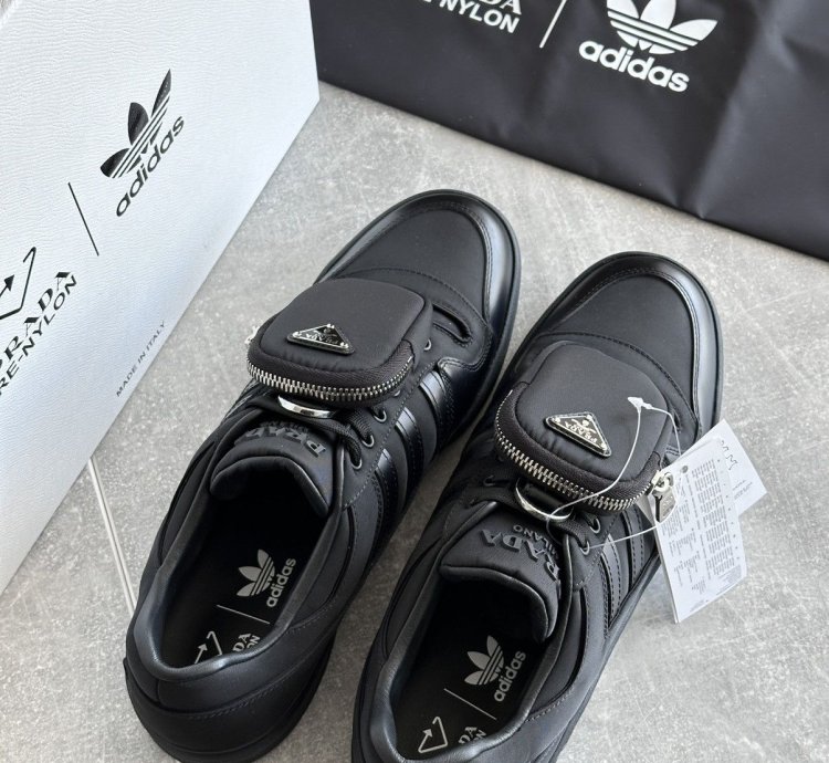 Prada Adidas Re-nylon Forum Low Black Sneakers Us 10 Eu 44