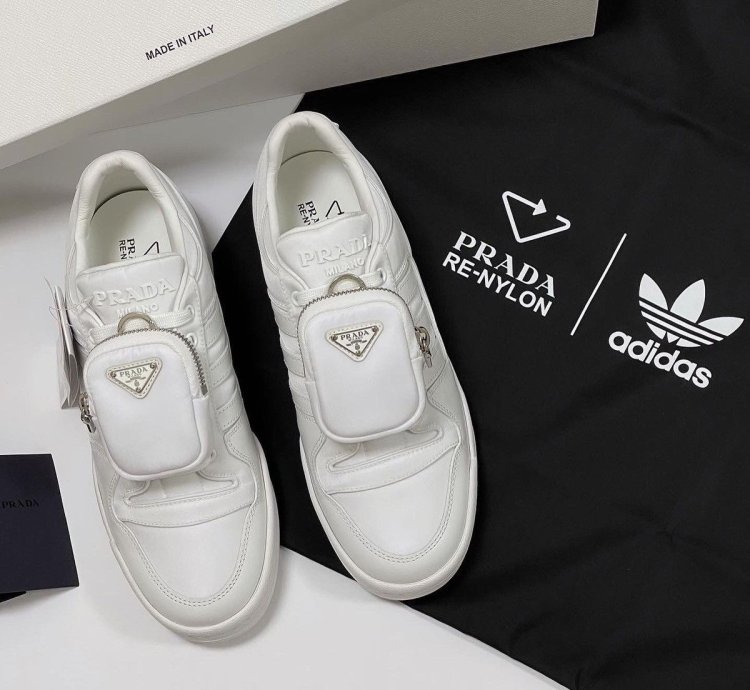 Prada Adidas Re-nylon Forum Low White Sneakers Size 12