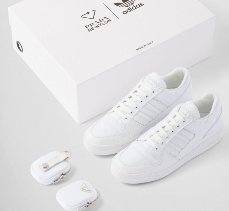 Prada Adidas Re-nylon Forum Low White Sneakers Size 12