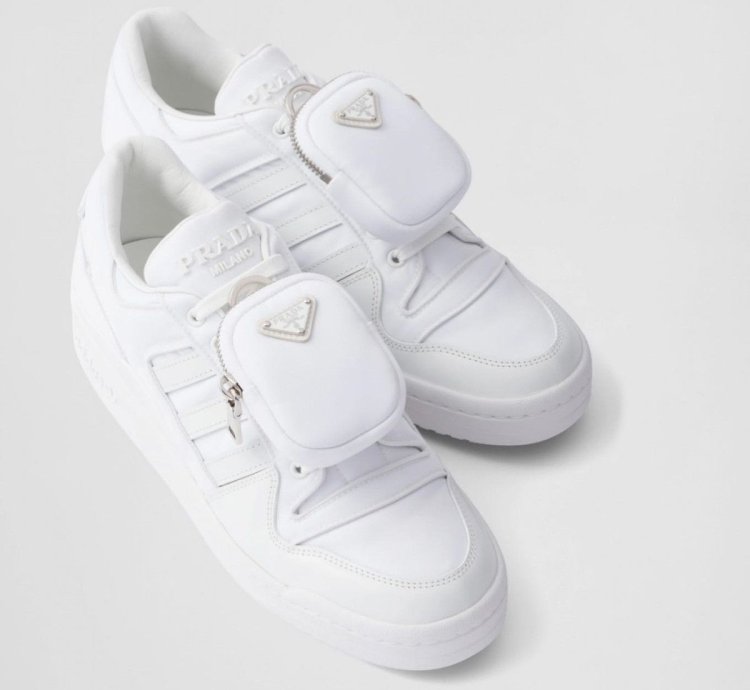 Prada Adidas Re-nylon Forum Low White Sneakers Size 12