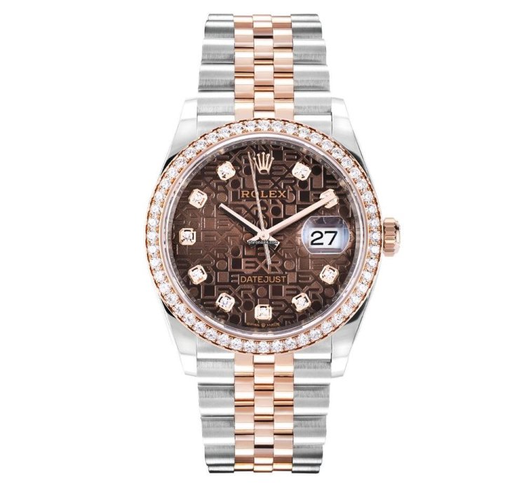 Rolex Datejust 36 126281rbr Steel 18k Rose Gold Chocolate Diamond Dial 36 Mm