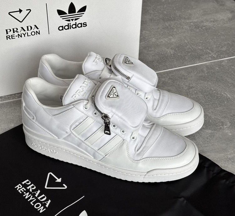 Prada Adidas Re-nylon Forum Low White Sneakers Us 9 5 Eu 43
