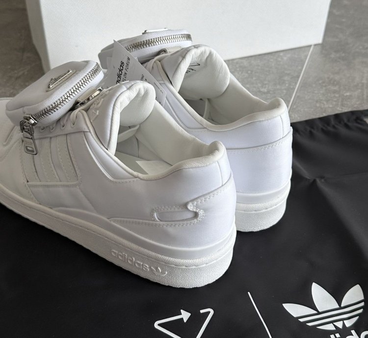Prada Adidas Re-nylon Forum Low White Sneakers Us 9 5 Eu 43