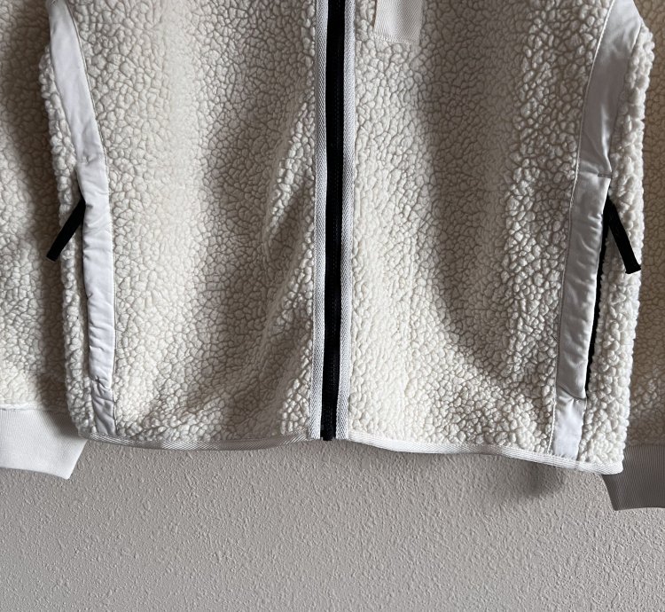 Stone Island Embroidered Logo Teddy Fleece Zip Jacket