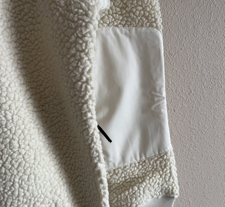 Stone Island Embroidered Logo Teddy Fleece Zip Jacket
