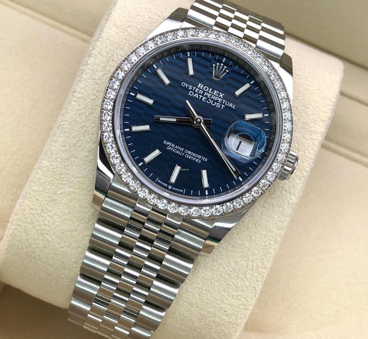 Rolex Datejust 36 126284rbr Blue Fluted Wave Motif Dial Jubilee 2021
