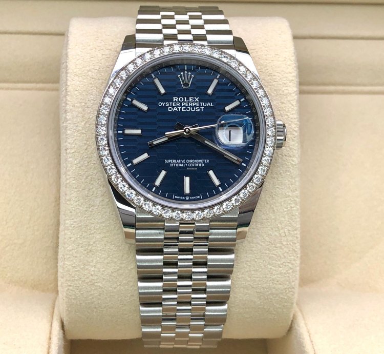 Rolex Datejust 36 126284rbr Blue Fluted Wave Motif Dial Jubilee 2021