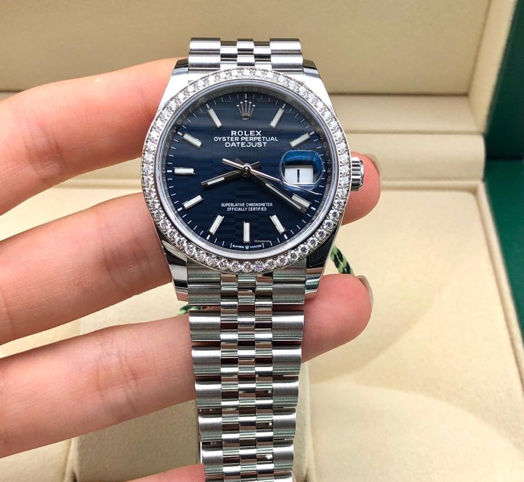 Rolex Datejust 36 126284rbr Blue Fluted Wave Motif Dial Jubilee 2021