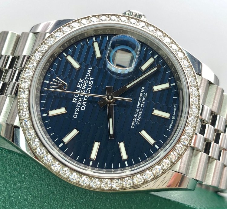 Rolex Datejust 36 126284rbr Blue Fluted Wave Motif Dial Jubilee 2021