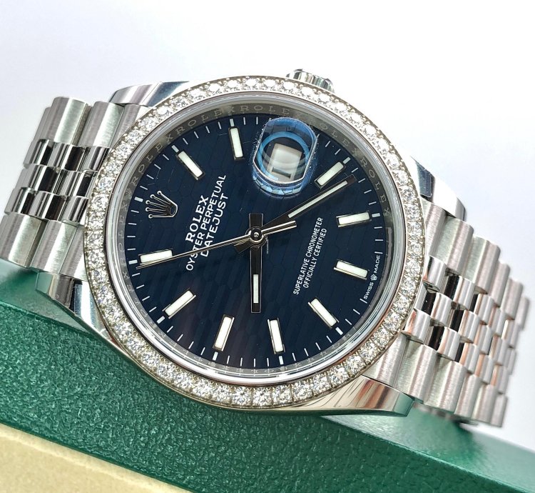 Rolex Datejust 36 126284rbr Blue Fluted Wave Motif Dial Jubilee 2021