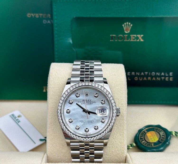 Rolex Datejust 36 126284rbr Datejust Steel White Mop Diamond Dial 36mm Oyster Bracelets 2024
