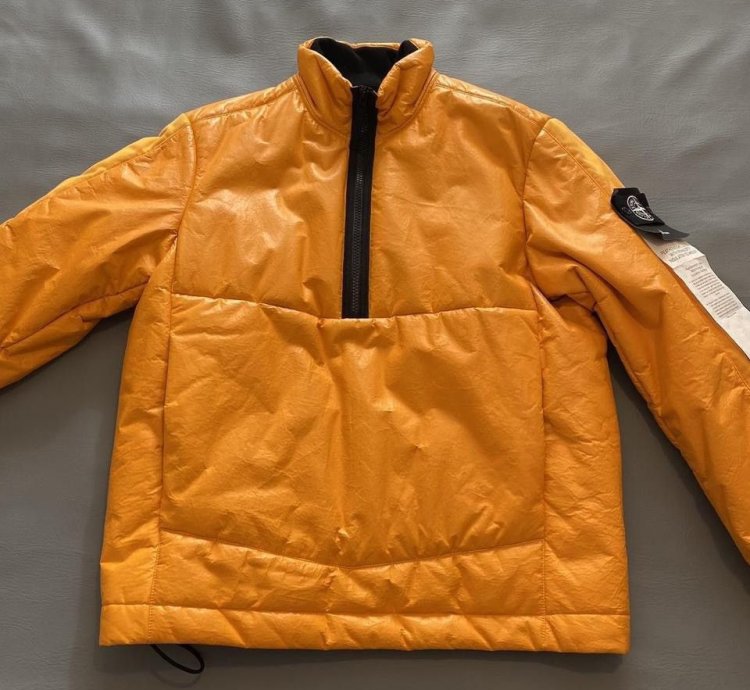 Stone Island Featherweight Leather Anorak With Primaloft