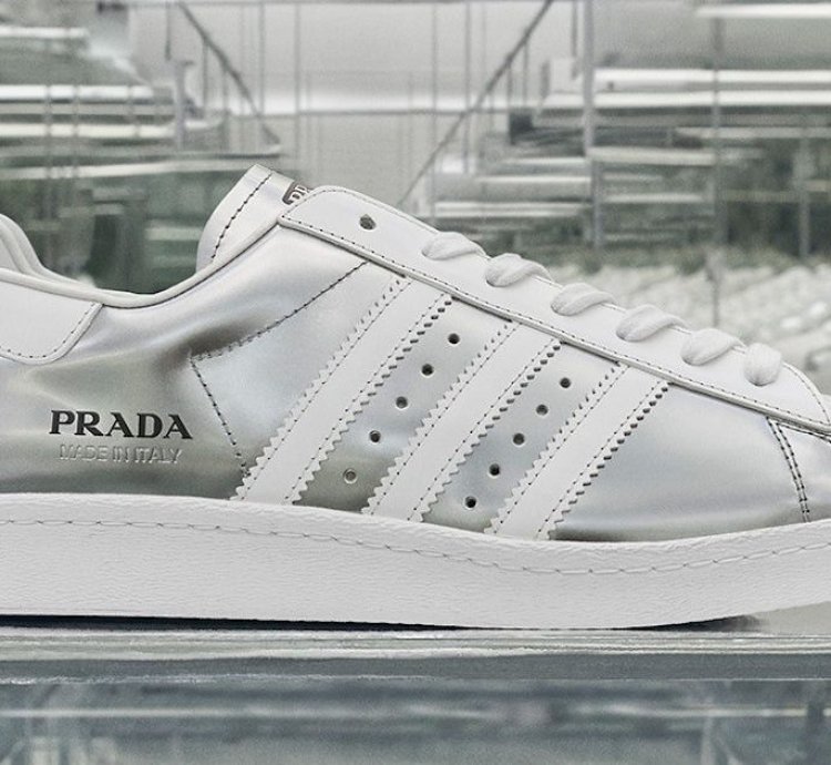 Prada Adidas Superstar Chrome Silver Us8 5 Uk8 Made In Italy