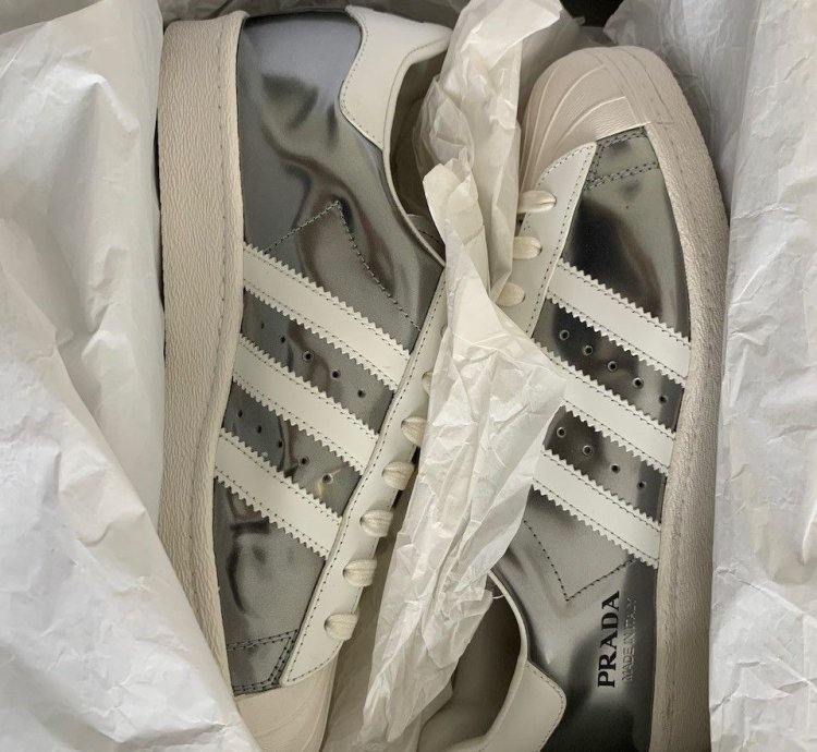 Prada Adidas Superstar Chrome Silver Us8 5 Uk8 Made In Italy