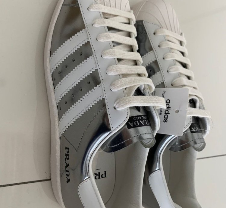 Prada Adidas Superstar Chrome Silver Us8 5 Uk8 Made In Italy