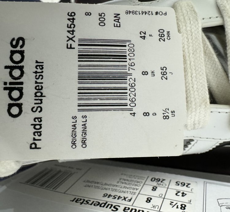Prada Adidas Superstar Chrome Silver Us8 5 Uk8 Made In Italy