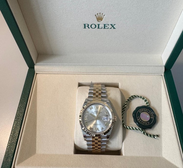 Rolex Datejust 36 18k Gelbgold Stahl Nagelneu Ungetragen Kauf 03 2025
