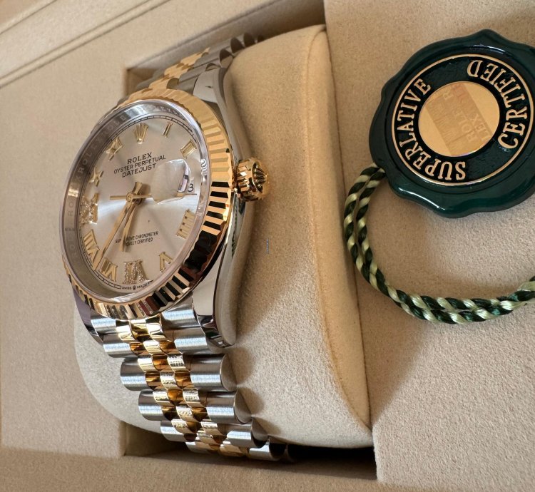 Rolex Datejust 36 18k Gelbgold Stahl Nagelneu Ungetragen Kauf 03 2025