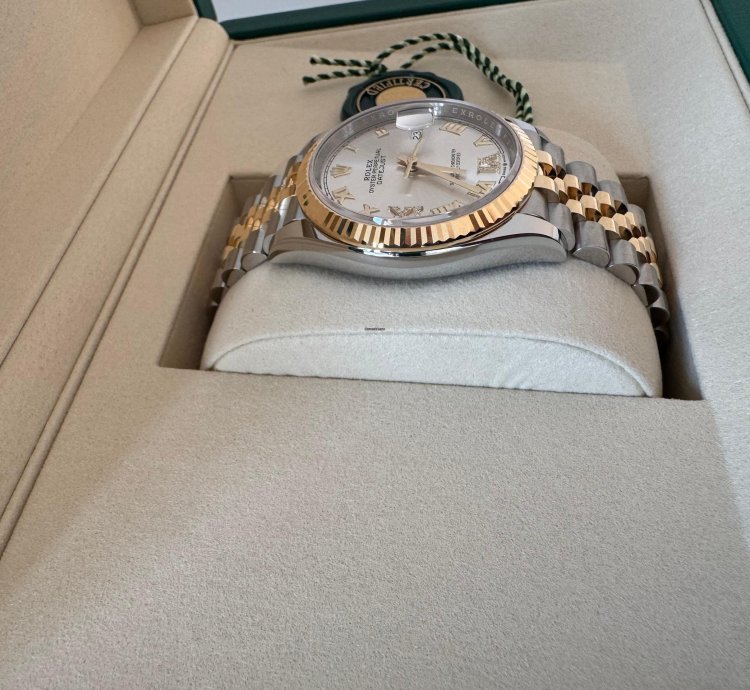Rolex Datejust 36 18k Gelbgold Stahl Nagelneu Ungetragen Kauf 03 2025