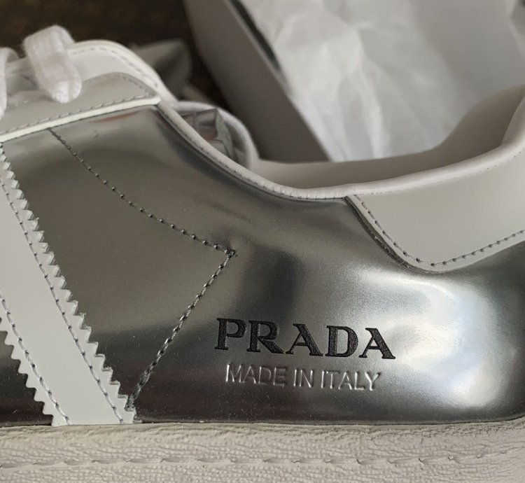 Prada Adidas Superstar In Metallic Silver