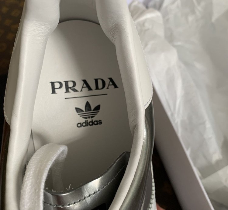 Prada Adidas Superstar In Metallic Silver
