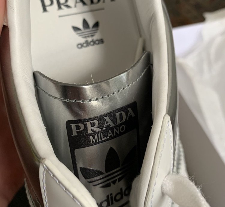 Prada Adidas Superstar In Metallic Silver