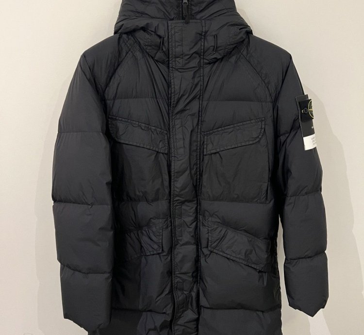 Stone Island Garment Dyed Crinkle Nylon Down Jacket
