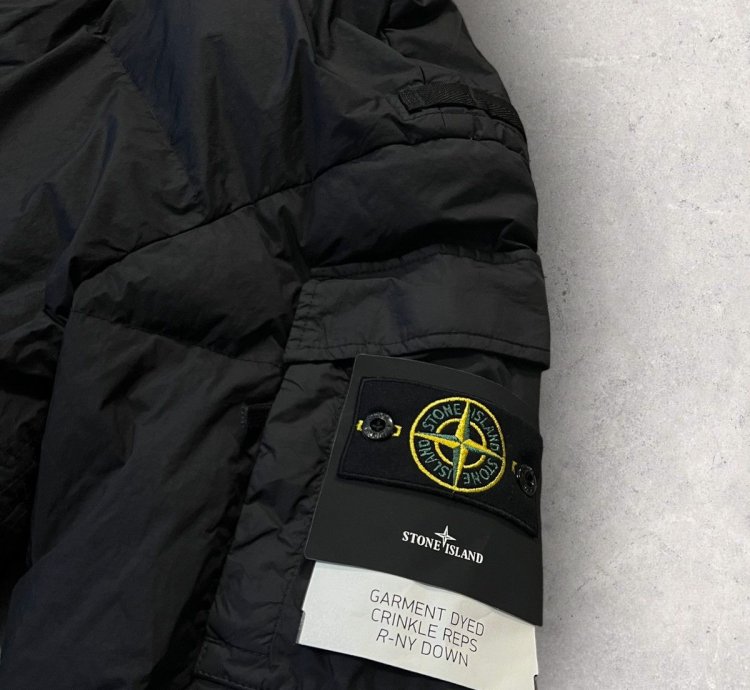 Stone Island Garment Dyed Crinkle Rep Down Jacket Black