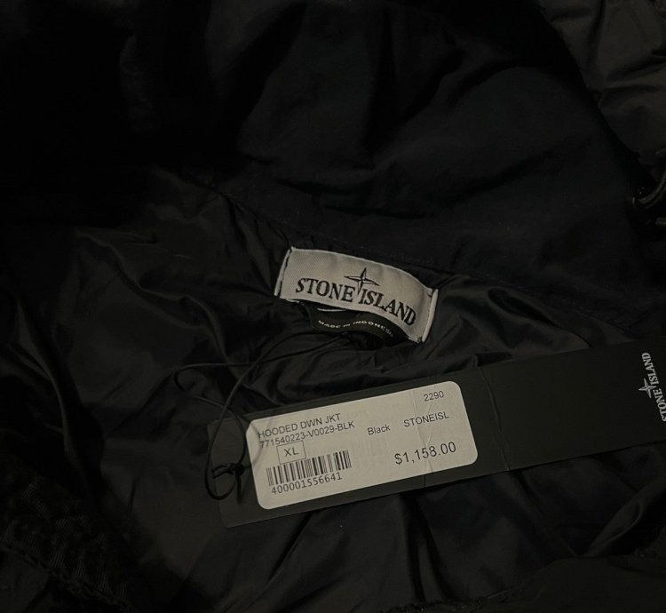Stone Island Garment Dyed Crinkle Rep Down Jacket Black